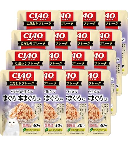 Amazon.co.jp: チャオ (CIAO) こだわりフレーク まぐろ 30g 16個セット